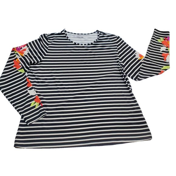 Lands' End Women's Size XL (18) Multicolor Tropical Floral Rash Guard Swim Top - Picture 1 of 12